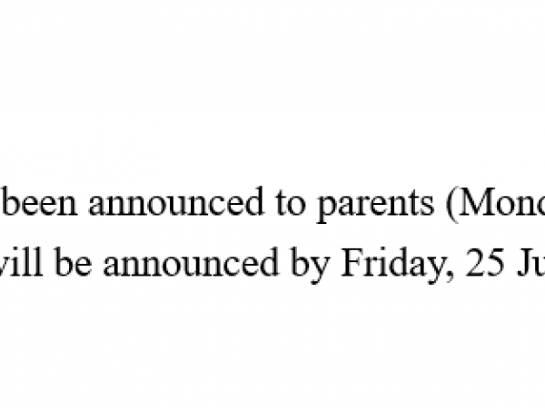 2025/26 S1 Special Admission 