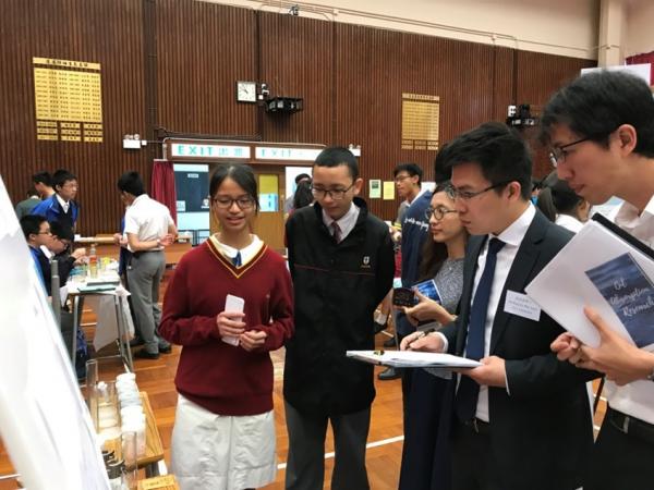 Booth demonstration in an inter-school STEM competition